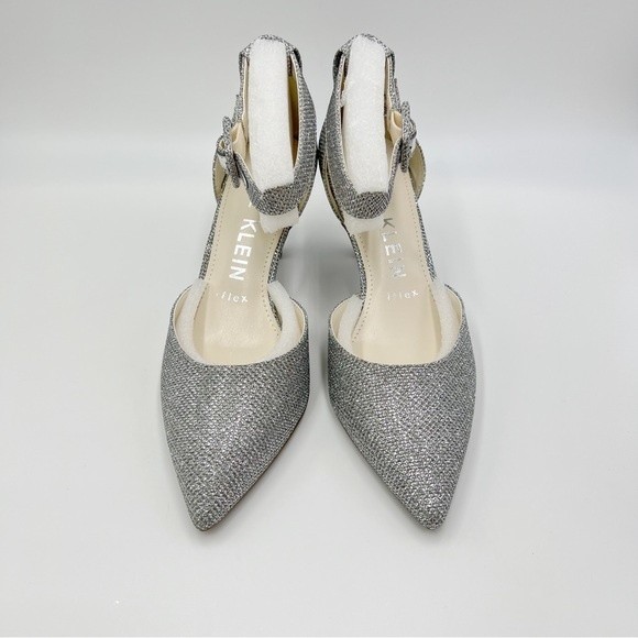 Anne Klein Womens Size 7 Fabulist Textured Silver Point Toe Heels Pumps Shoes - Picture 3 of 13